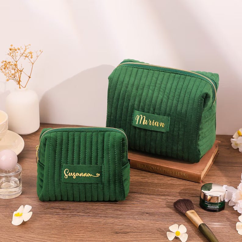 Trousse de toilette en velours à carreaux, organisateur de voyage multifonction (MAC268)