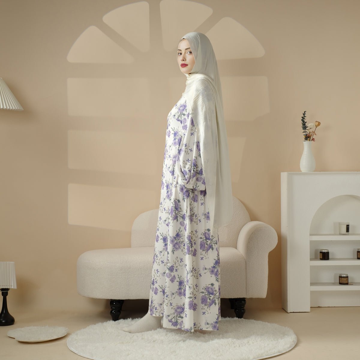 Abaya Réversible Imprimée (MA082)