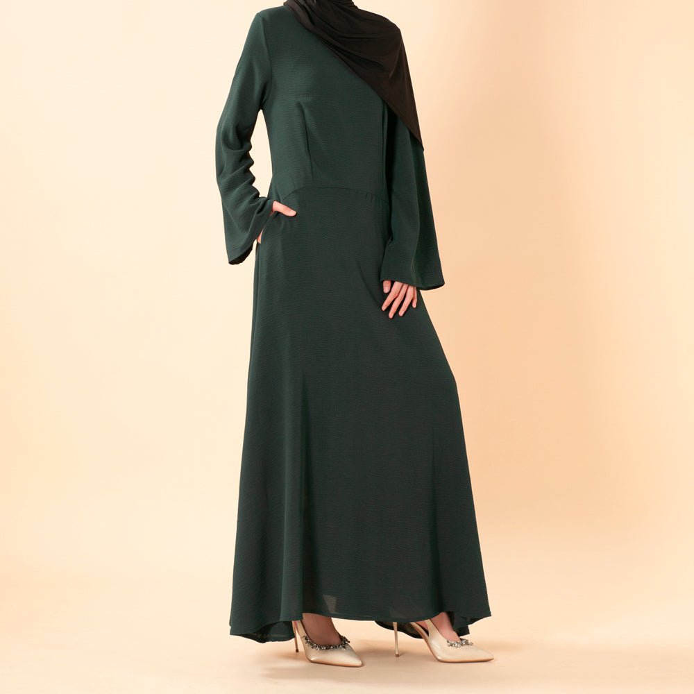 Robe Abaya Élégante en Crêpe avec Poche (MA432)