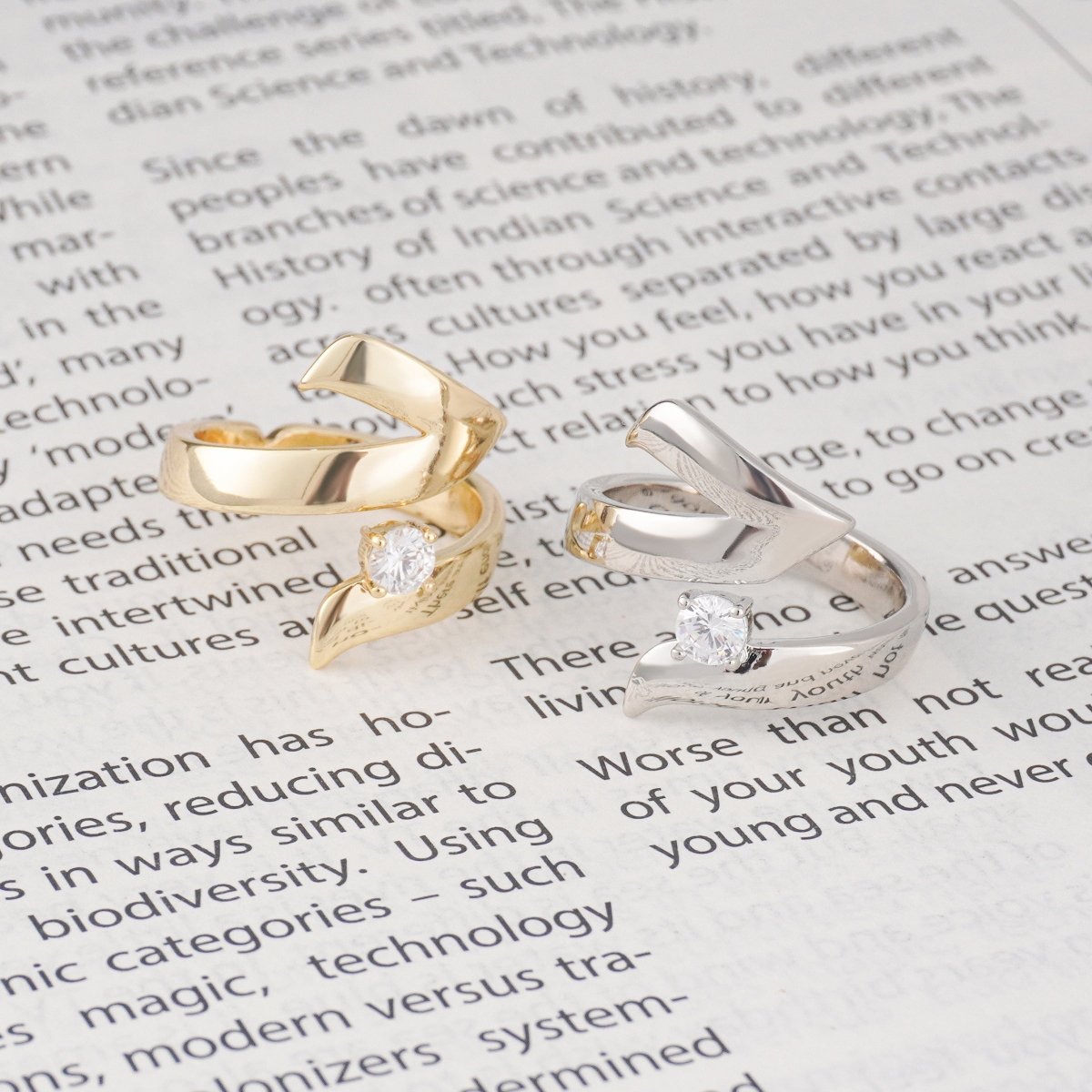 Bague Diamant Asymétrique Artisanale Glamour Audacieux pour des Moments d'Exception (MAC282)