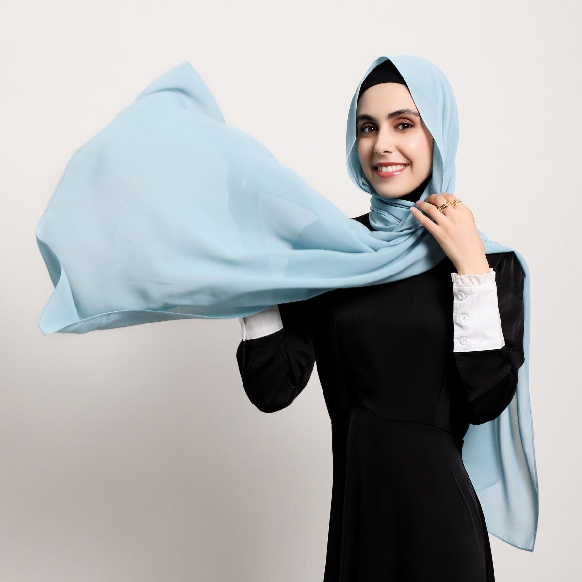Écharpe Hijab en Chiffon Élégante - Structure Raffinée pour Tenue Modeste (MH127)