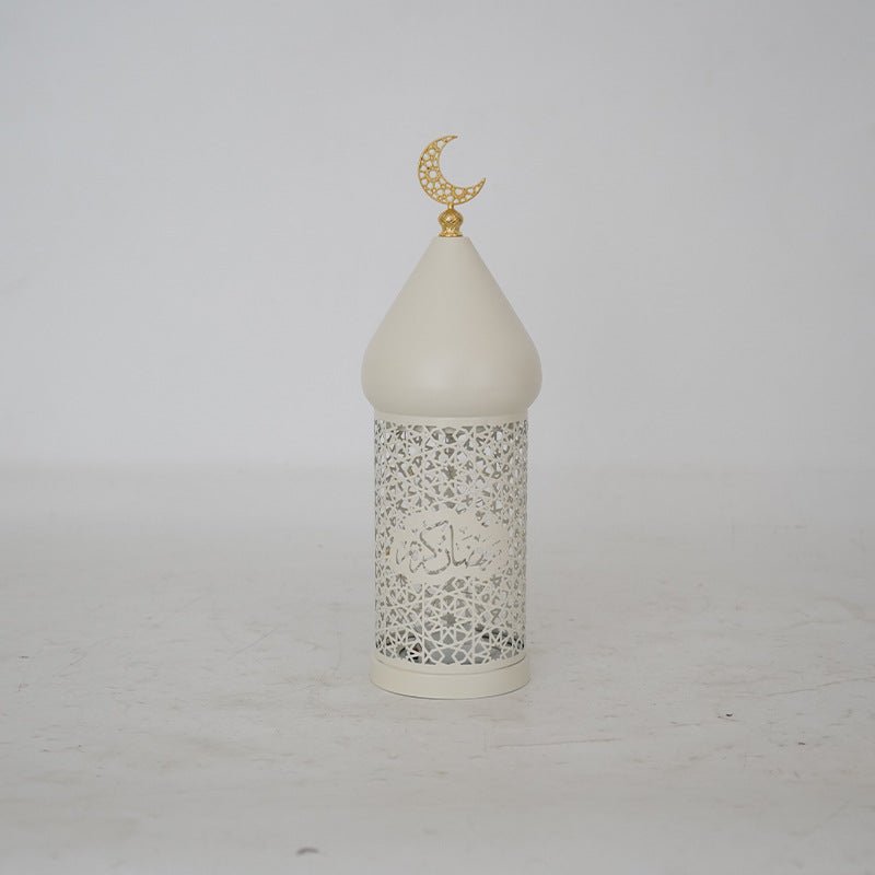 Lanterne Bougie Ramadan Eid en Métal Ajouré - Lampe Décorative (MAC380)