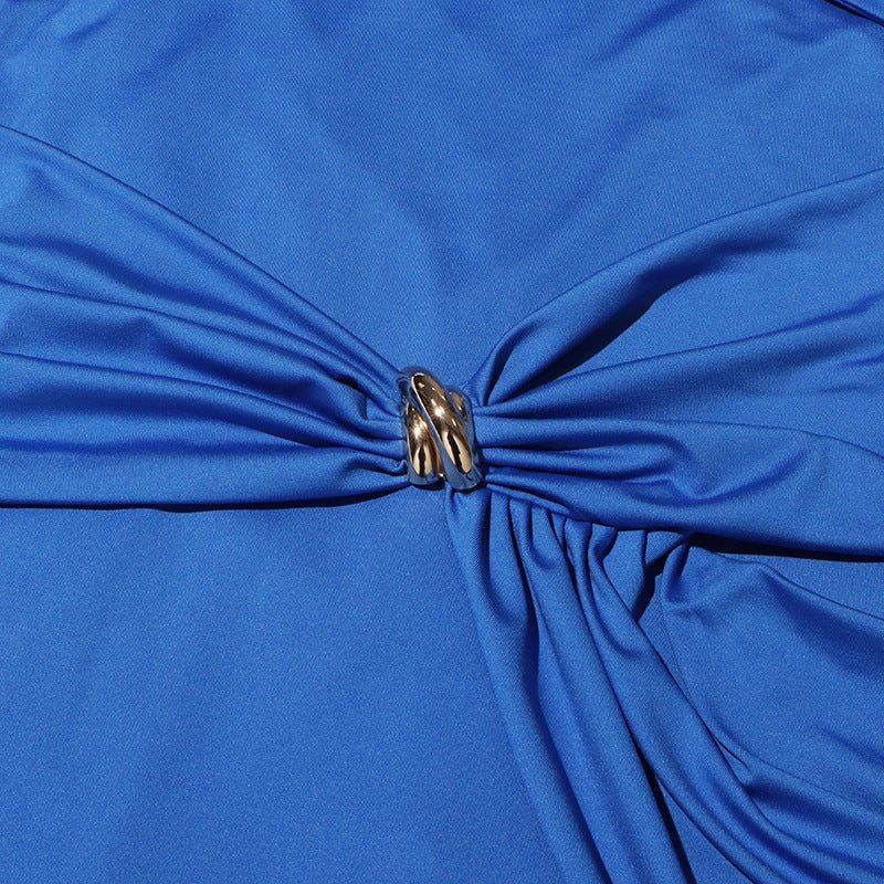 Robe Drapée avec Broches Bijoux (MS347)