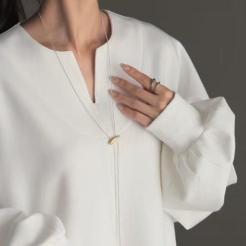 Sweat Tunique Oversize en Coton | Haut Pull Col en V Manches Longues (MS210)