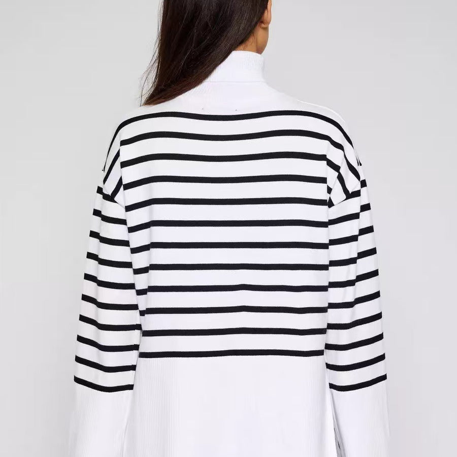 Pull Col Roulé Rayé | Pull Oversize Colorblock (MS252)