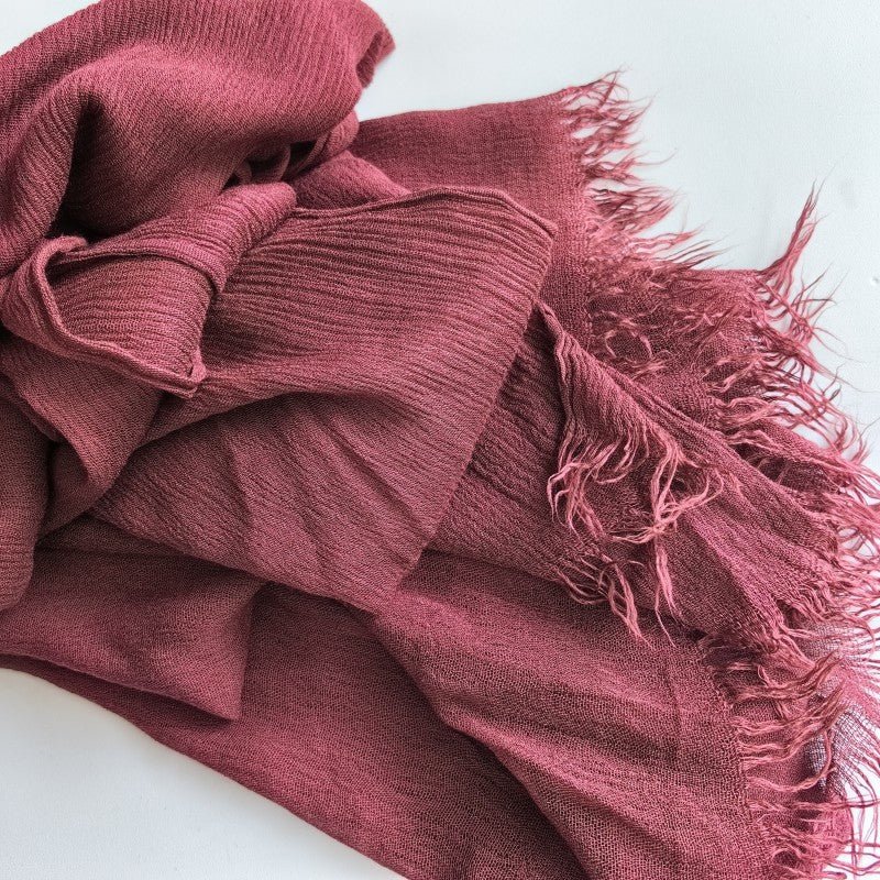 Hijab en coton à pompons | Hijab en crêpe à pompons (MH086)