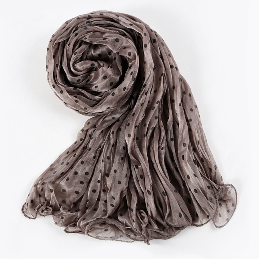 Foulard Hijab Shimmer Froissé à Pois (MH249)