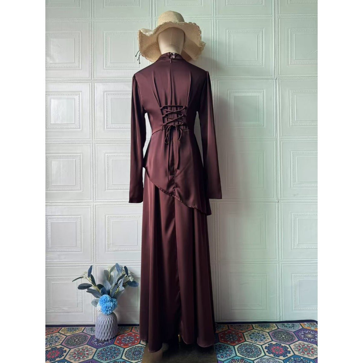 Robe Abaya Maxi Exotique à Manches Longues (MA216)