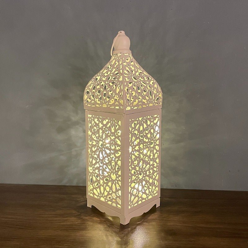 Décor Artisanal de Fête Lanterne Marocaine en Fer Ajouré Ramadan (MAC402)