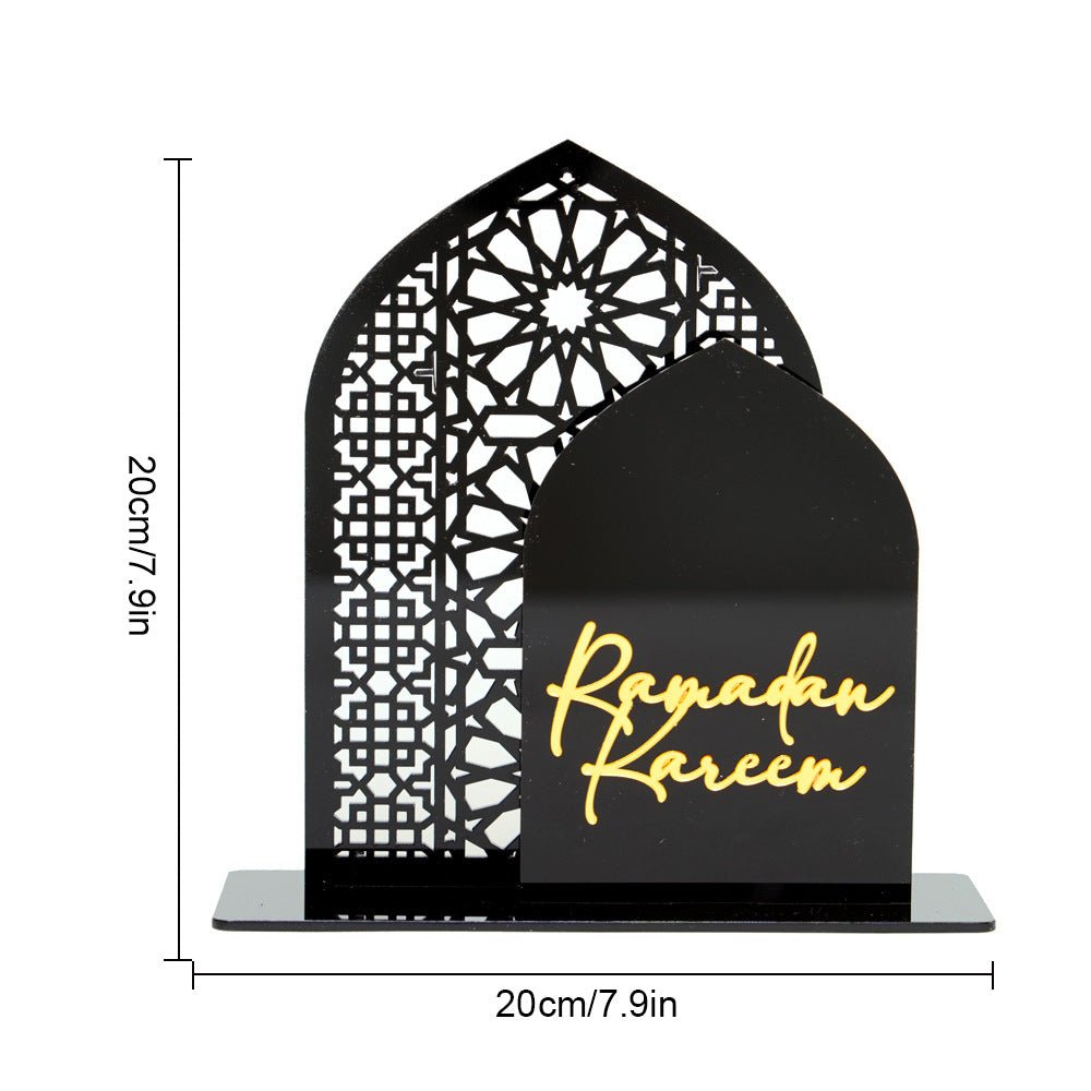 Décoration de Table en Acrylique à Motif Islamique Ajouré (MAC404)