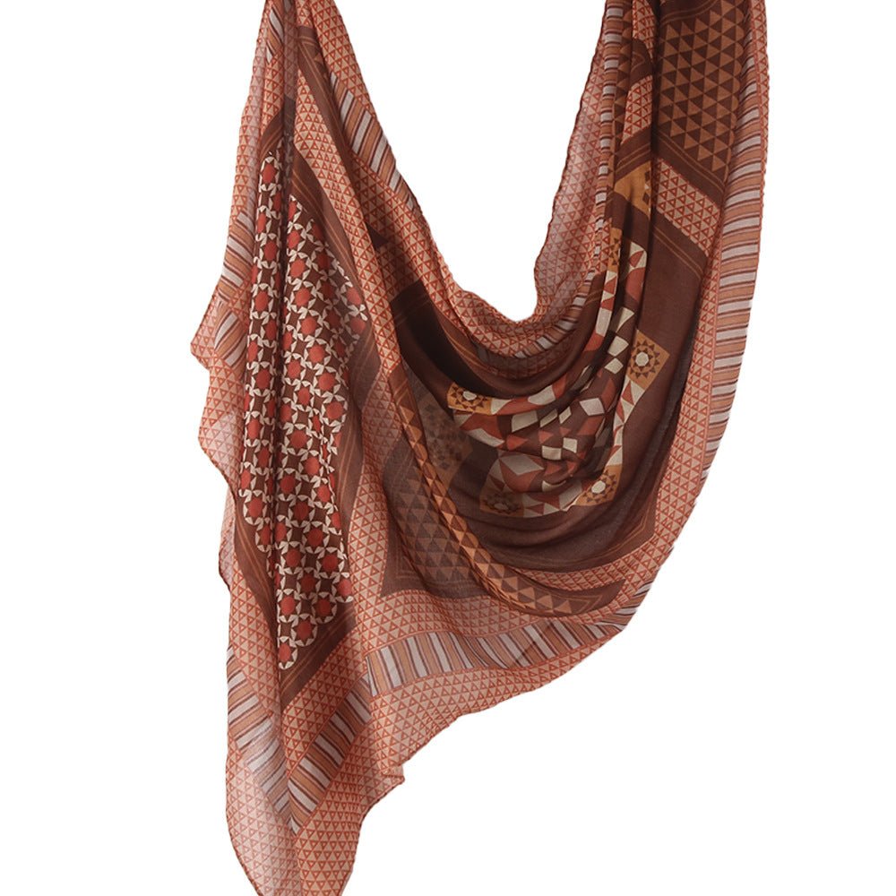 Écharpe Hijab Imprimée en Poly-Coton (MH214)