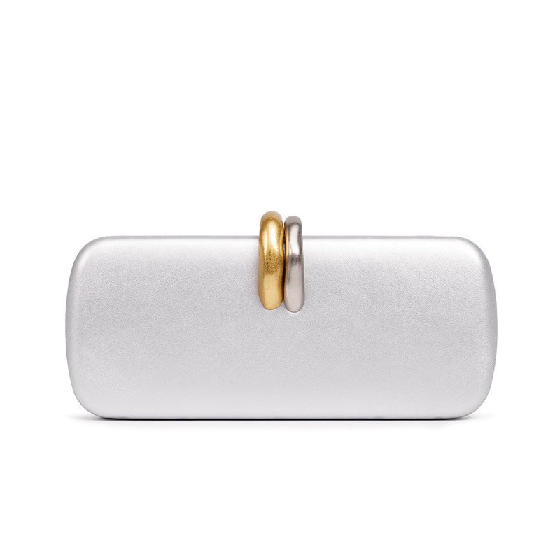 Pochette Structurée à Détails Or & Argent (MAC429)