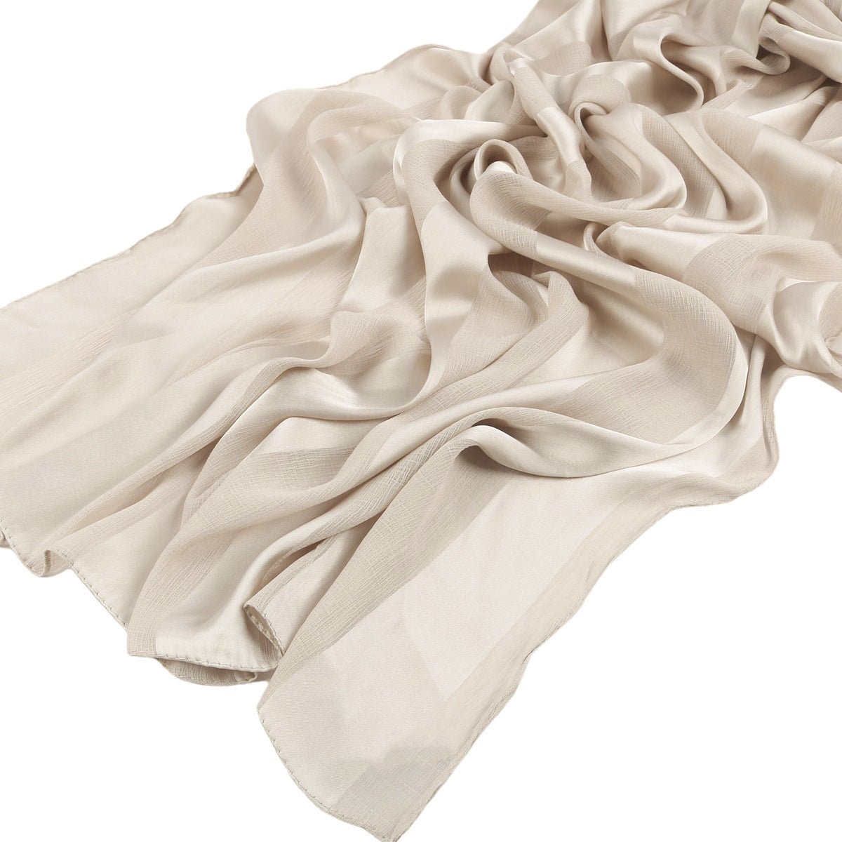 Hijab en Mousseline Crinkle Rayée à Texture Organique (MH143)