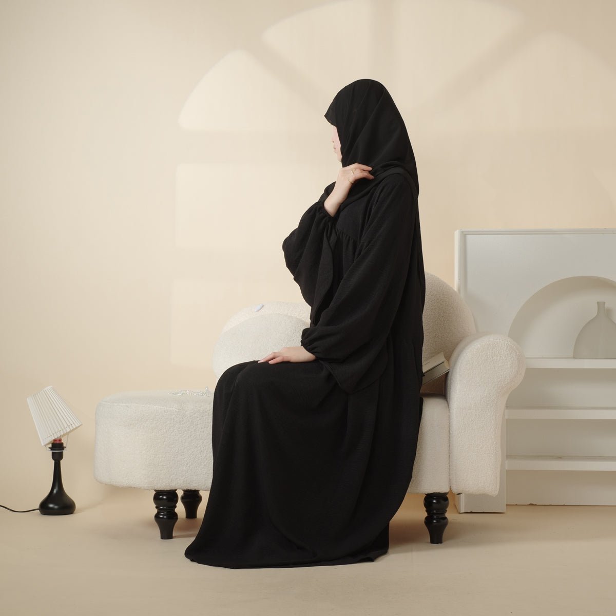 Abaya Réversible en Tissu Crêpe (MA035)