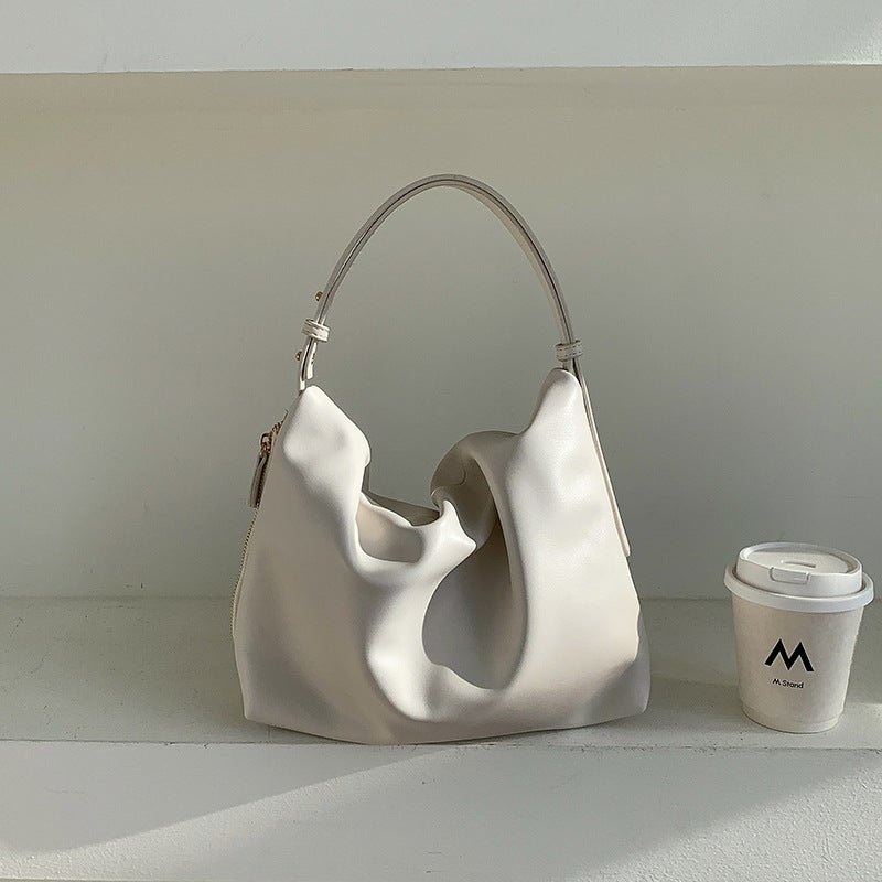 MAC180 Sac Cabas Plissé en Cuir PU Haut de Gamme Toutes Occasions