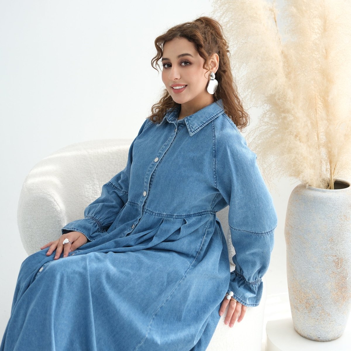 Robe Maxi en Denim Lyocell Tencel (MA398)
