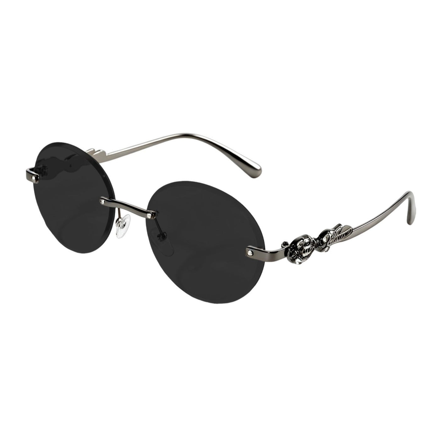Lunettes de soleil ovales sans monture vintage (MAC446)