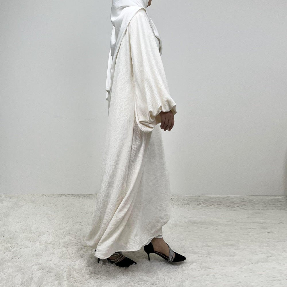 Abaya à manches lanternes en crêpe (MA124)