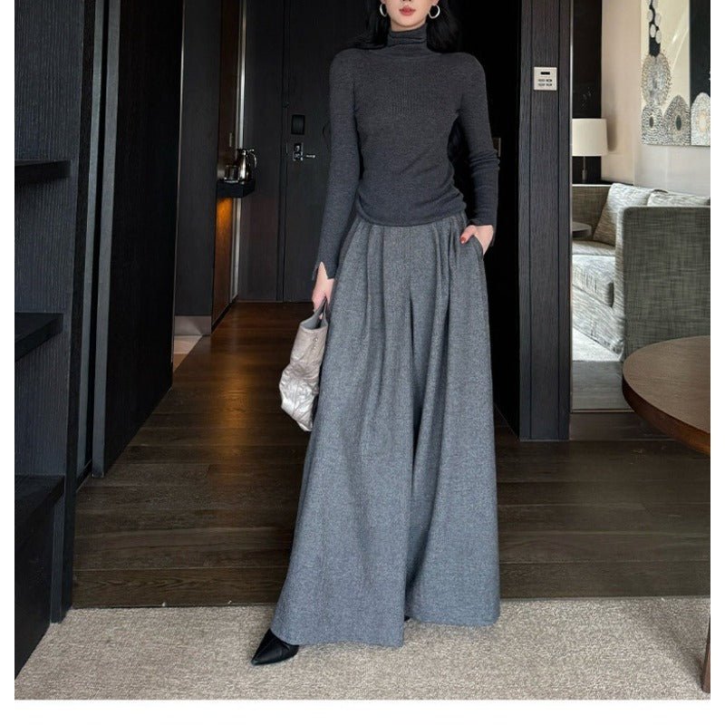 Pantalon Palazzo Taille Haute à Jambe Large | Coupe Ample et Tailleur (MS178)