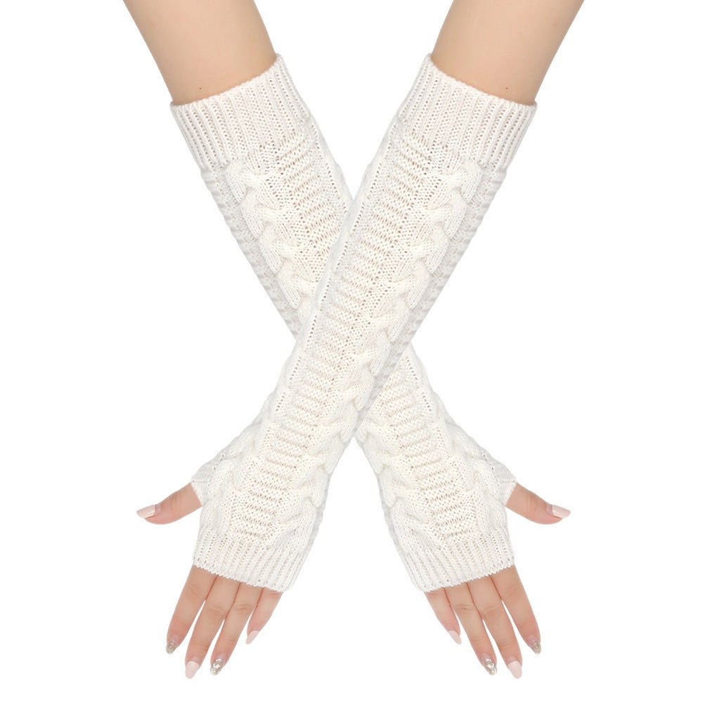 Manchettes chauffe-bras en tricot torsadé douillet (MAC310)