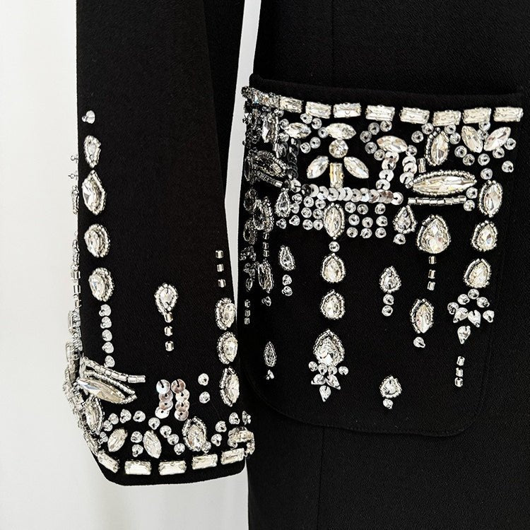 Robe de soirée blazer ornée de cristaux (MS300)