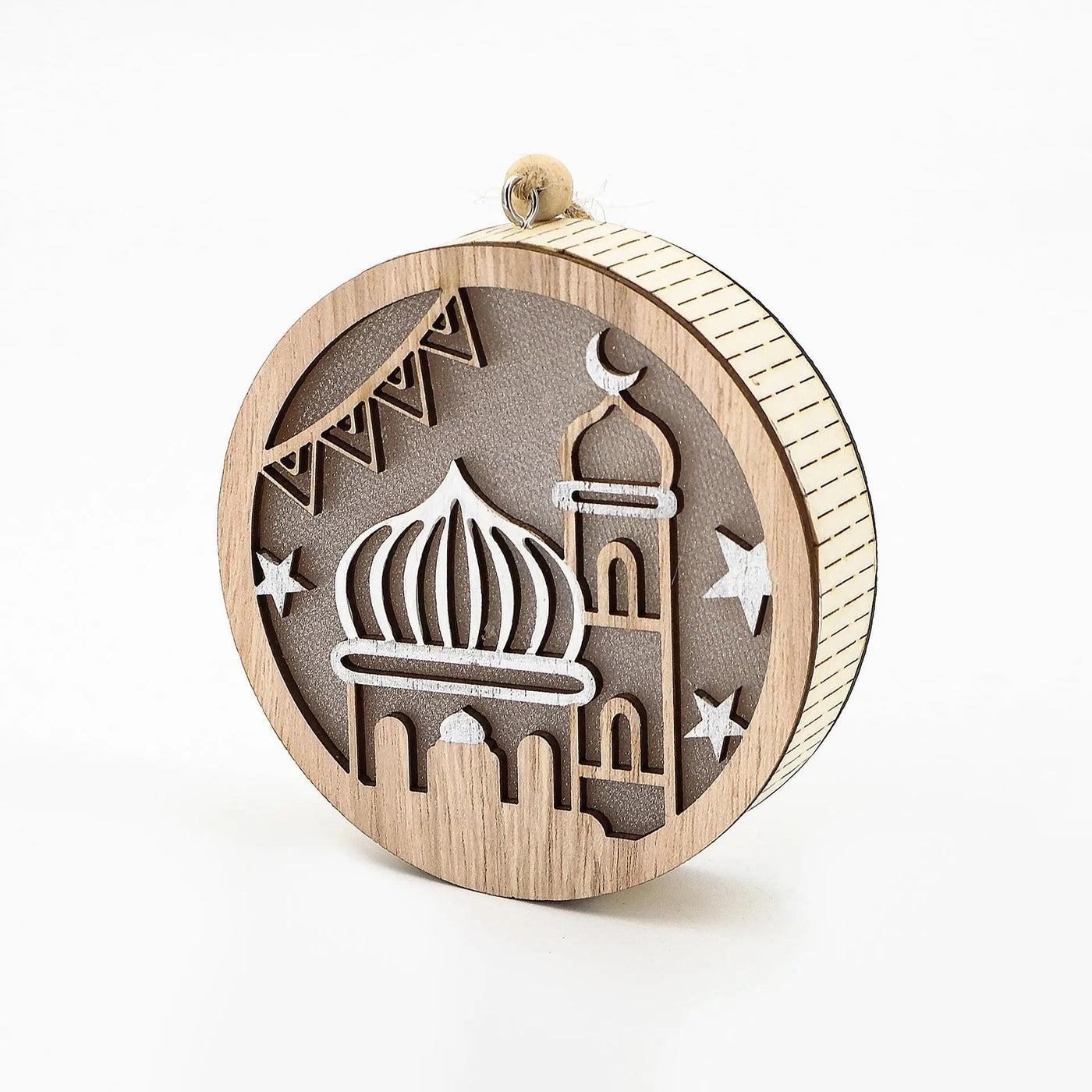 MR036 Pendentif Lumineux LED en Bois "Eid Mubarak
