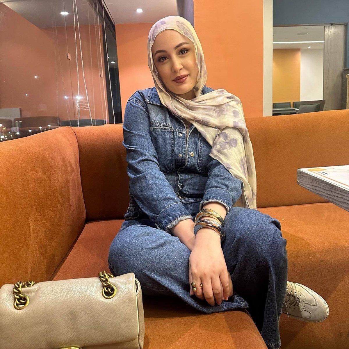 Écharpe Hijab en Coton Imprimé | Foulard Long Doux et Respirant (MH201)