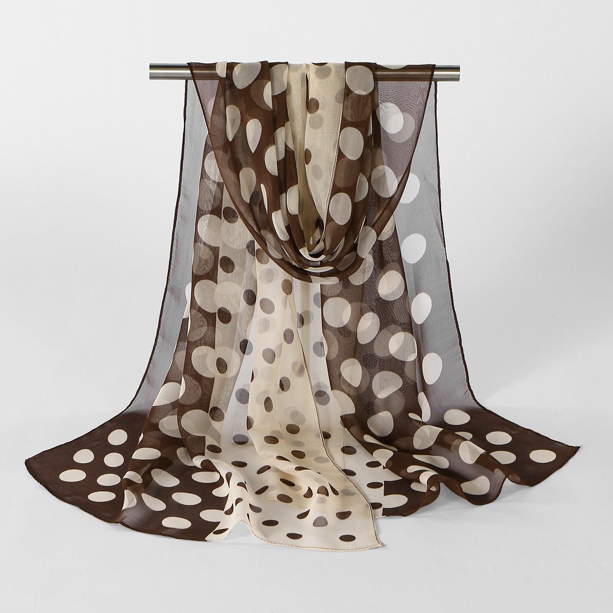Foulard Hijab Mousseline à Pois Bicolore (MH247)