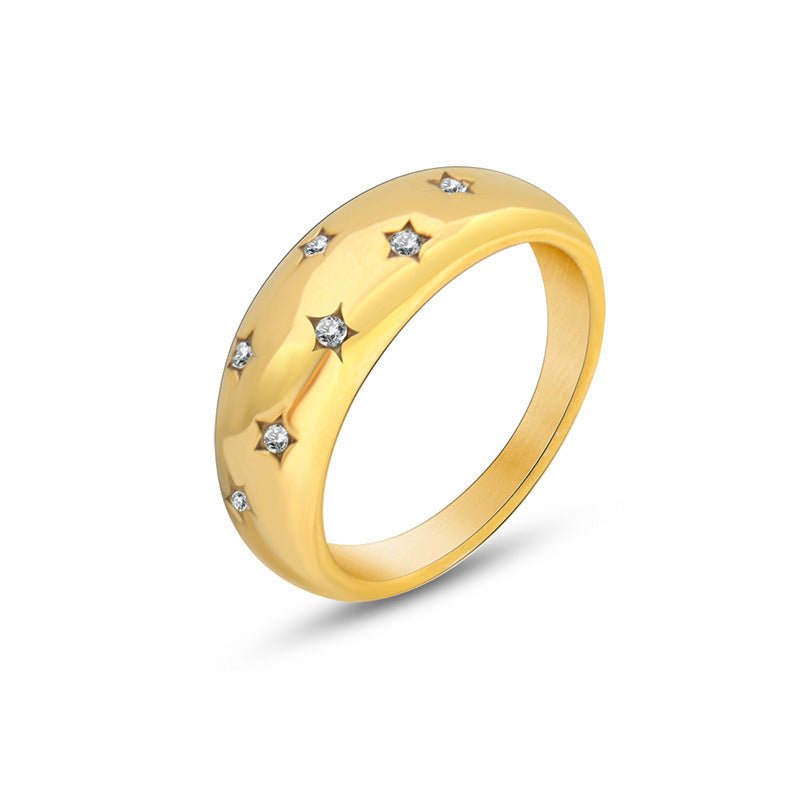 Bague Geometric Brilliance Anneaux minimalistes ultra-brillants pour superposition et style (MAC272)