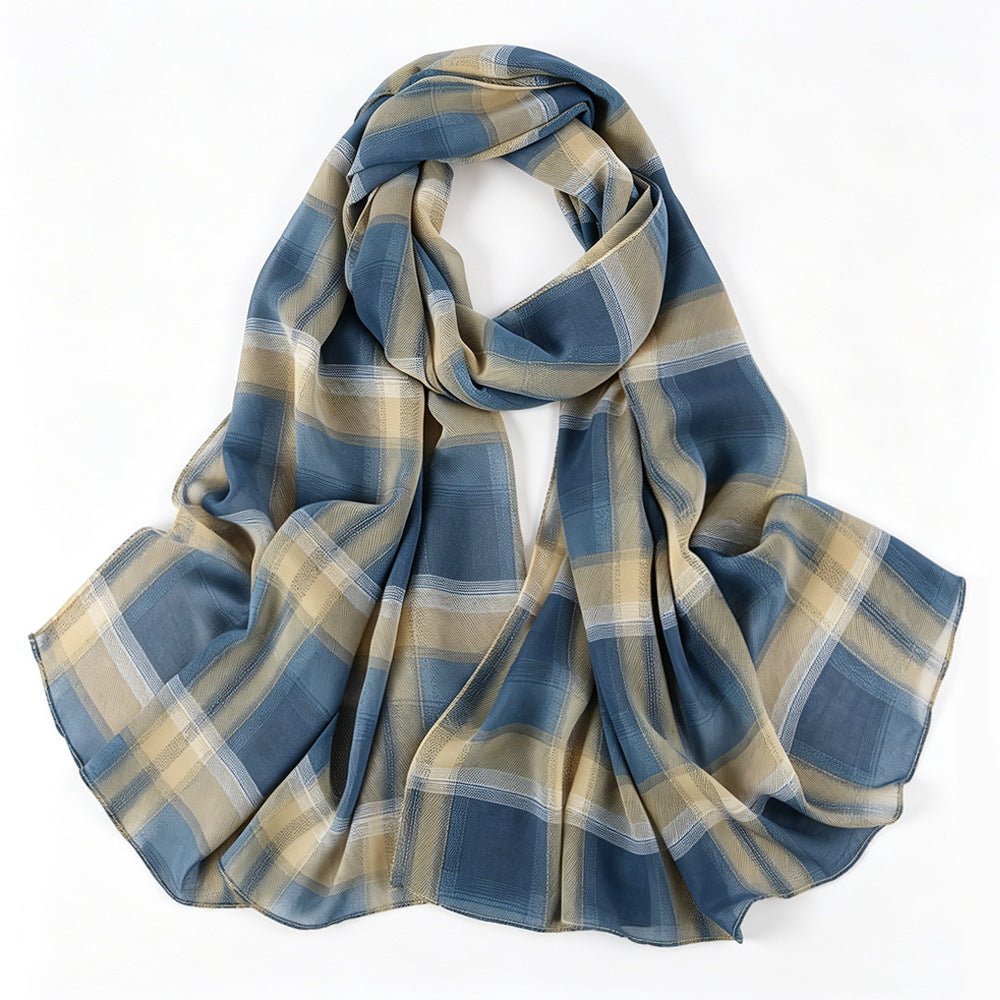 Foulard Hijab Léger Tartan Carreaux Vintage (MH258)