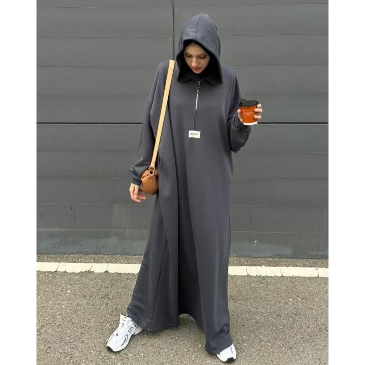 Robe Modeste à Capuche | Abaya Décontractée à Manches Longues pour Femmes Musulmanes (MA257)