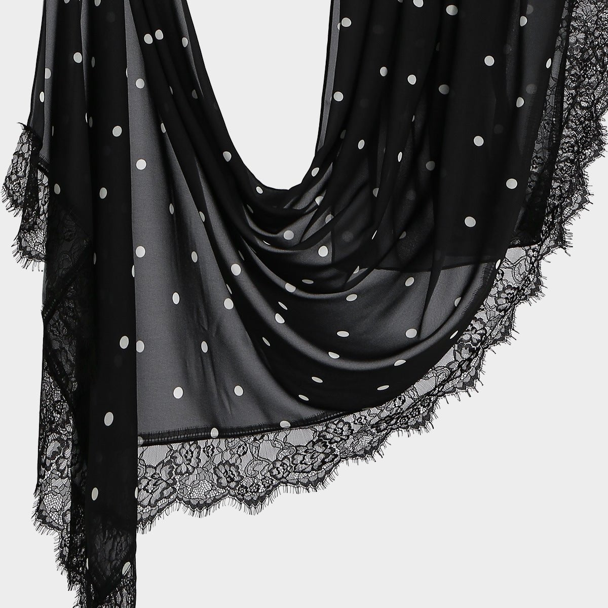 Foulard Hijab à Dentelle Pois (MH252)