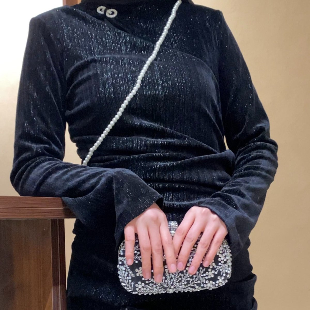 Robe Sirène en Velours Scintillant Froncée (MA358)