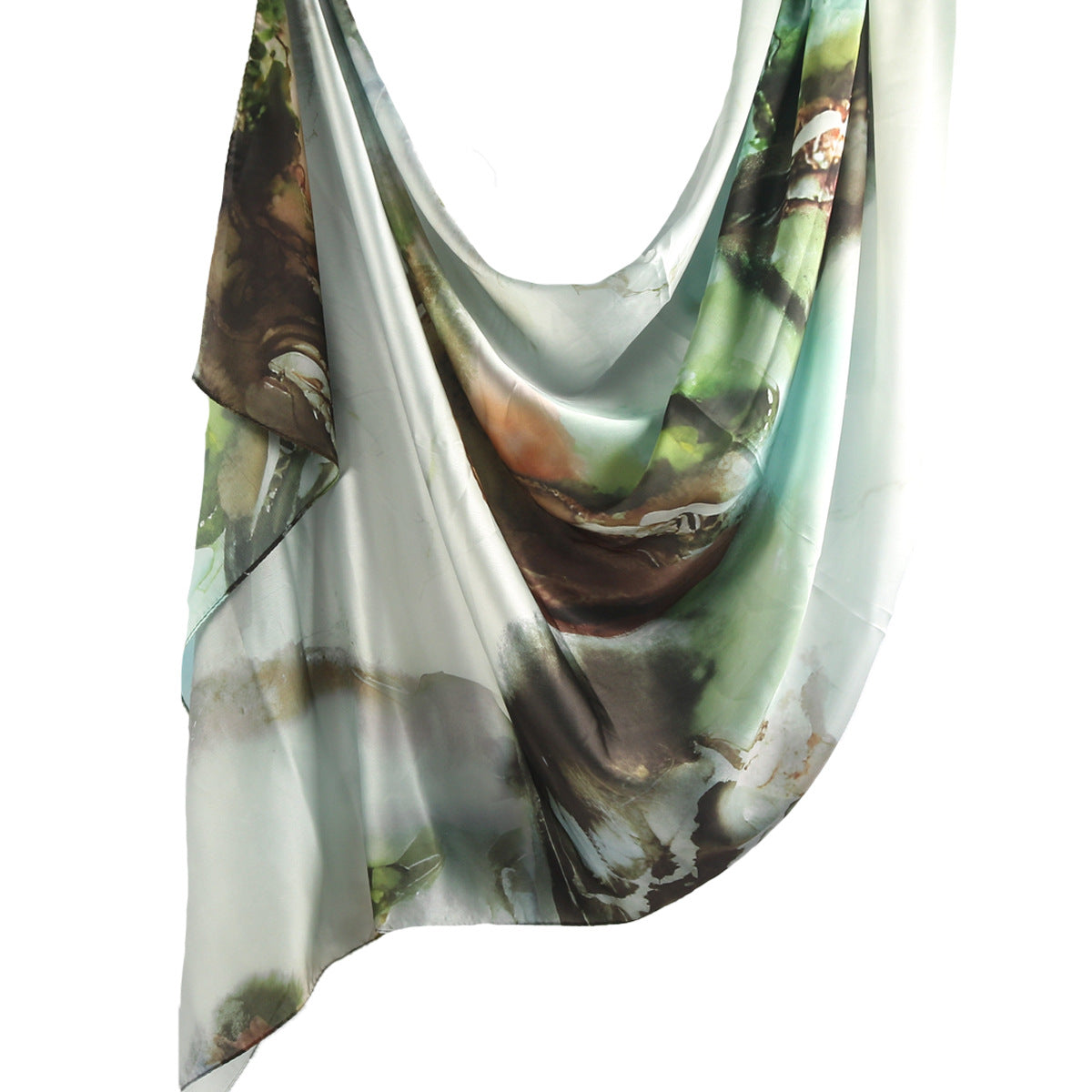 Foulard Hijab en Soie Imprimé Marbre (MH209)