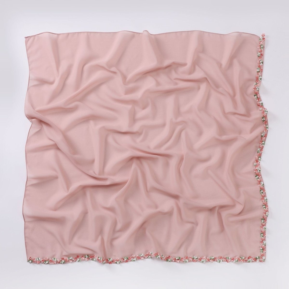 Écharpe Hijab en Mousseline Ornée de Fleurs (MH221)