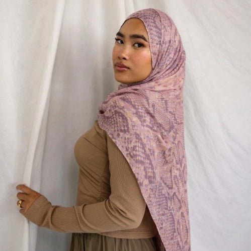 Hijab en coton aquarelle peint, style bohème (MH141)