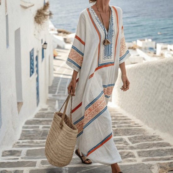 Robe Kaftan Maxi Imprimée (MS419)