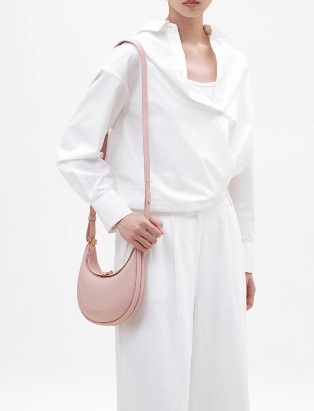 Sac Lune en cuir véritable, tendance et polyvalent (MAC069)