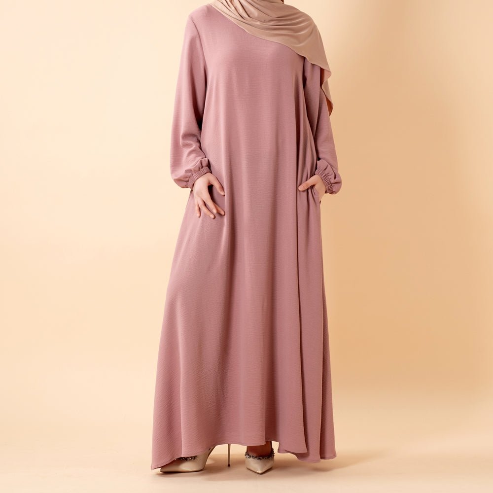 Robe Maxi Fluide Essentielle en Crêpe avec Poches (MA385)