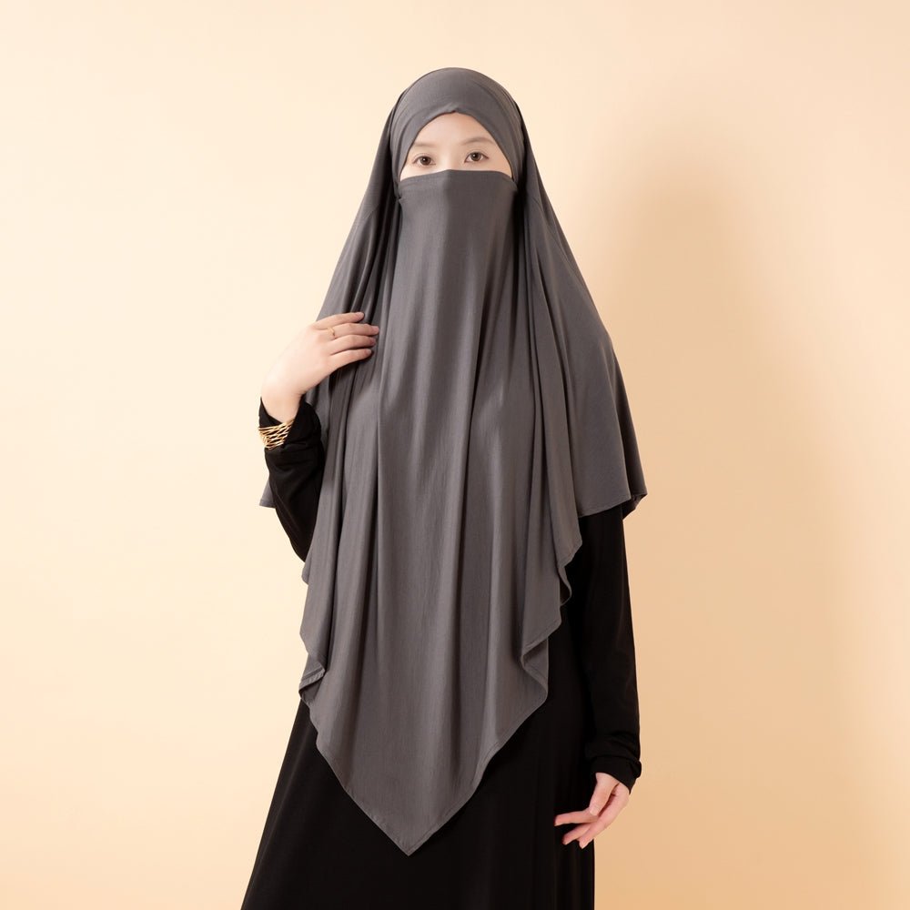 Khimar Premium en Lenzing™ Modal avec voile facial intégré (MK029)