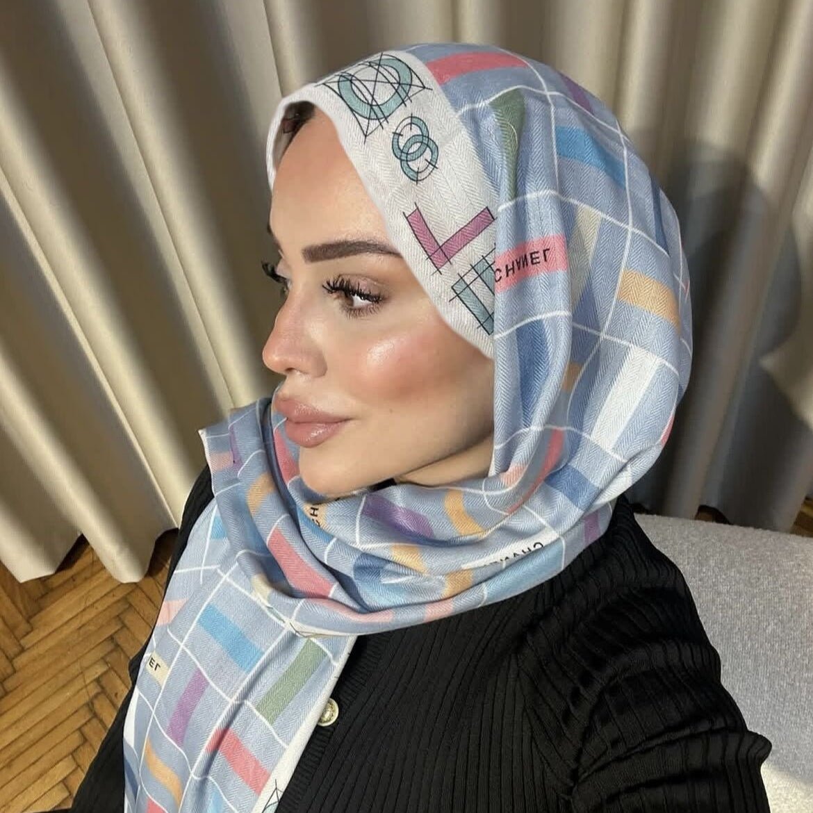 Foulard imprimé en coton twill (MH215)