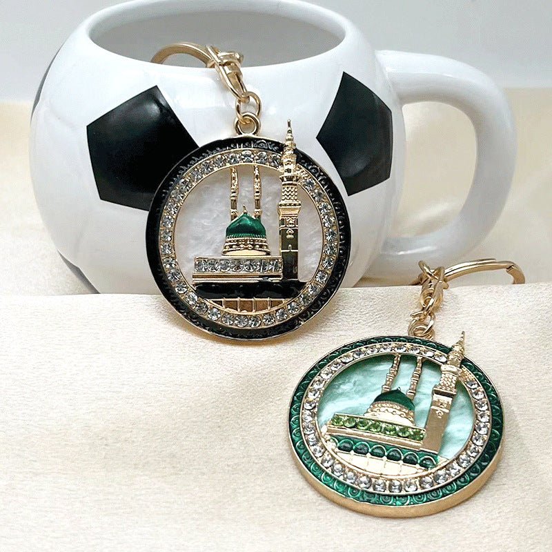 Porte-clés plaqué or Mosquée du Prophète | Porte-clés Masjid an-Nabawi (MAC214)
