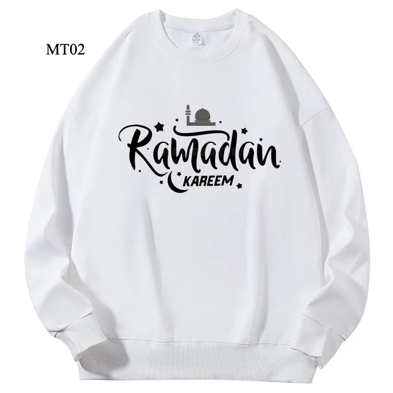 Sweatshirt Keffiyeh Ramadan Personnalisable pour Adultes – Design Sans Capuche, Haute Qualité (MTC003)