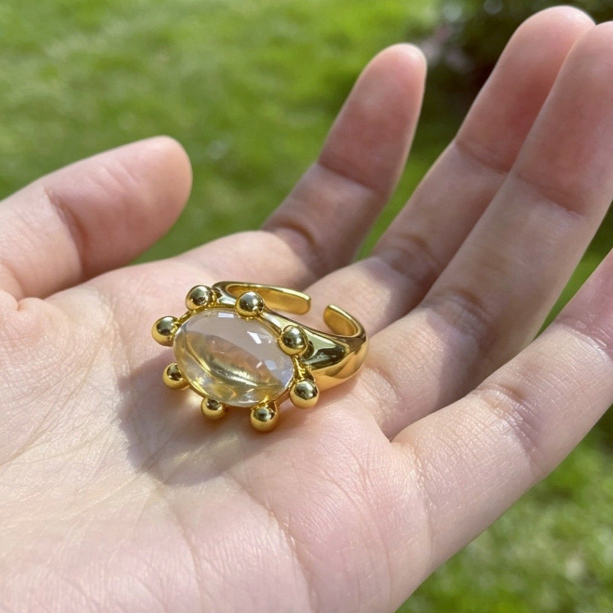 Bague Vintage Crab Sunburst Crystal Statement | Bague Ajustable (MAC483)