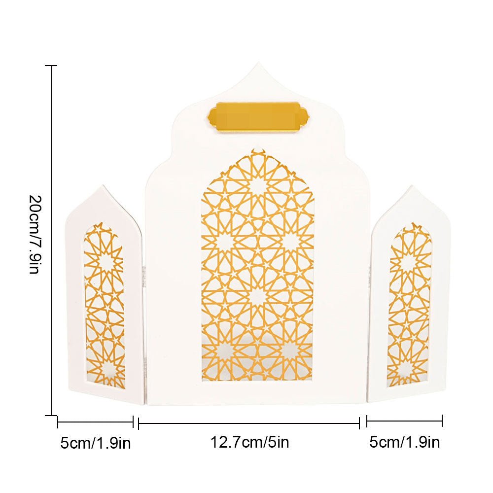 Paravent Pliant en Acrylique Islamique à Motif Ajouré - Décoration de Bureau (MAC402)