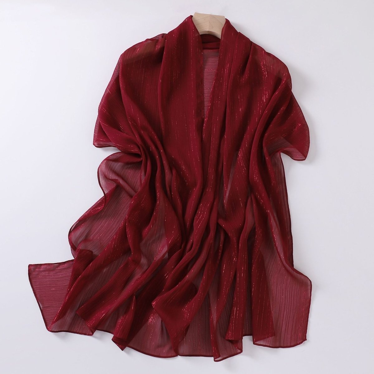 Foulard Effortless Grace Voile Chiffon Froissé Argenté (MH153)