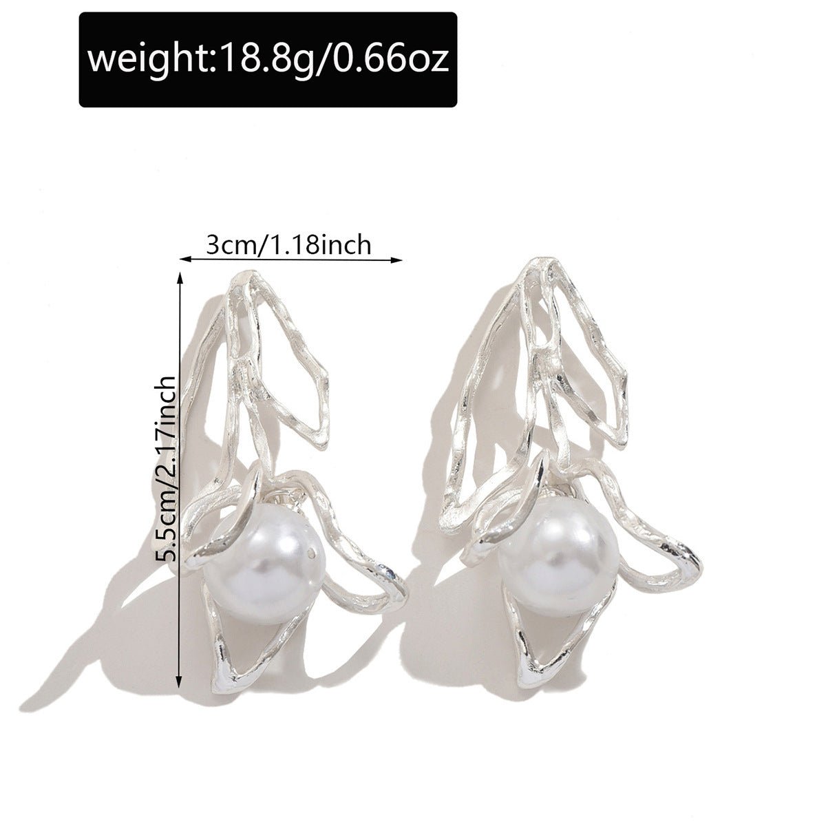 Boucles d'oreilles pendantes asymétriques artistiques à perles (MAC325)