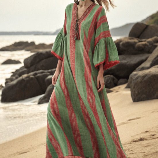 Robe Kaftan Maxi Imprimée (MS419)