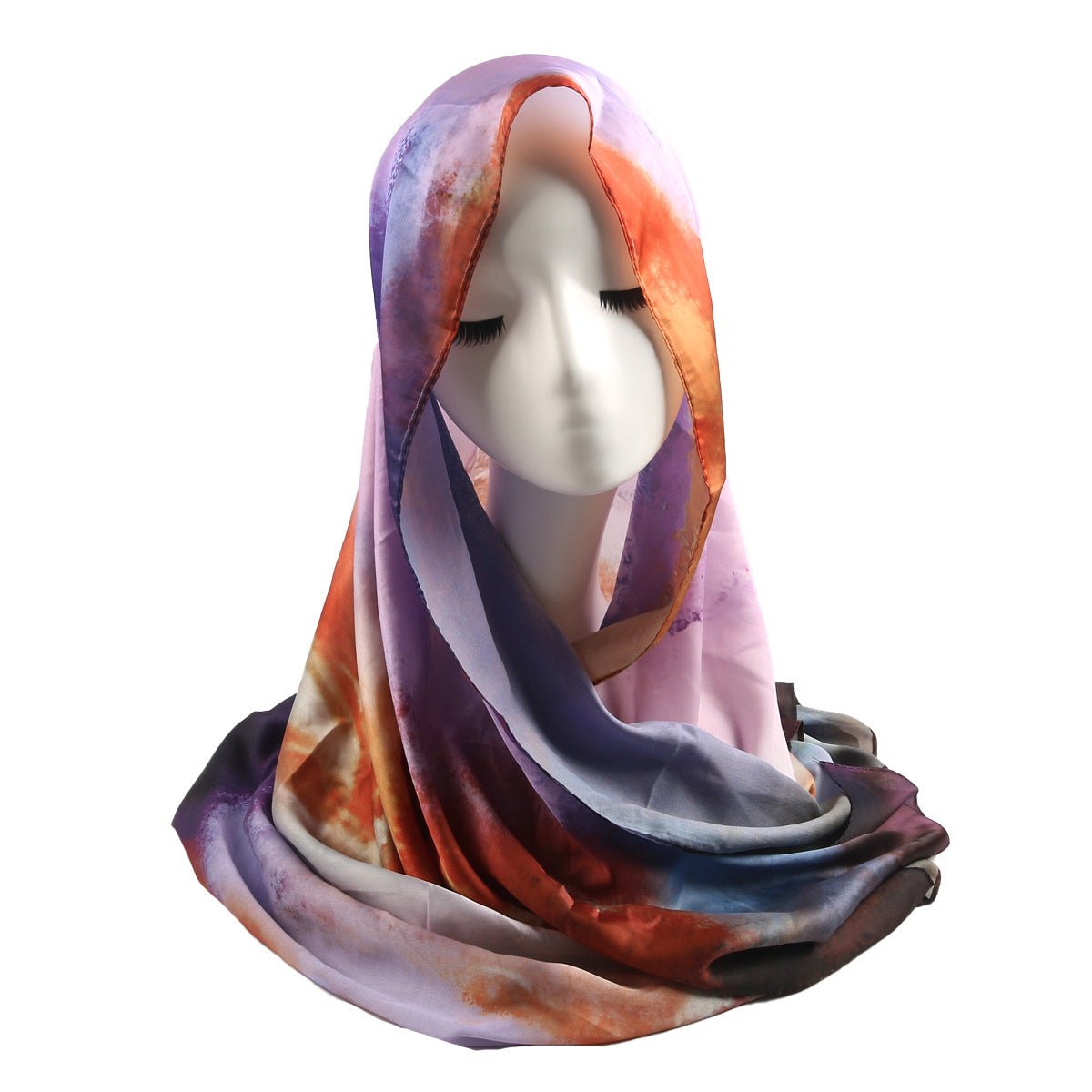 Hijab en Satin Élégance à Imprimé Marbré (MH172)