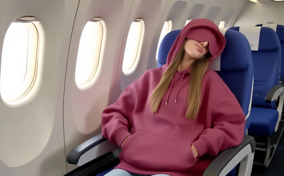 Sweat à capuche Travel Mode avec masque de sommeil intégré | Pull oversize avec masque de sommeil intégré (MS209)